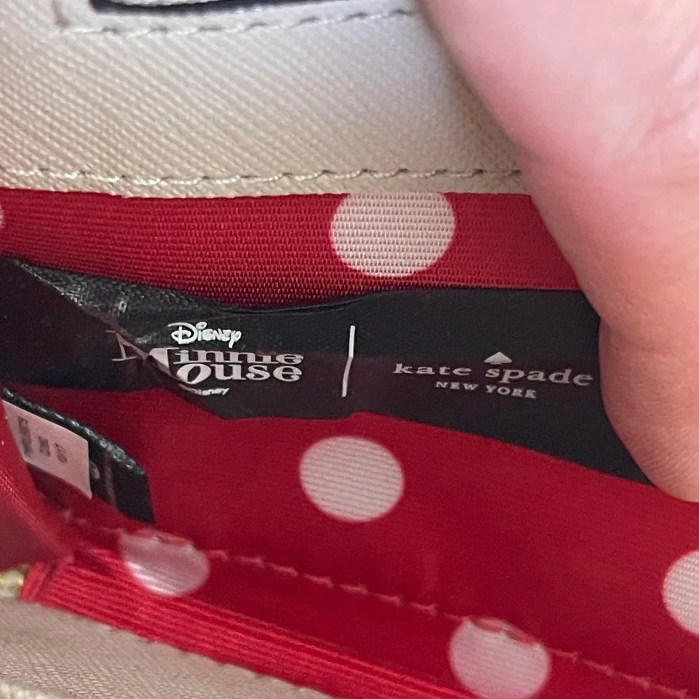 Kate Spade Disney Minnie Mouse Wristlet Wallet Lacey Continental Leather Zip